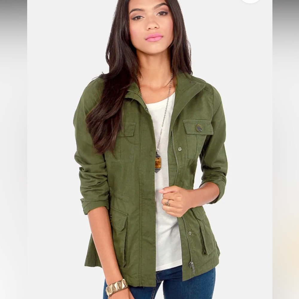 BB Dakota by Jack Leslie Army Green Military Jacket Size Large